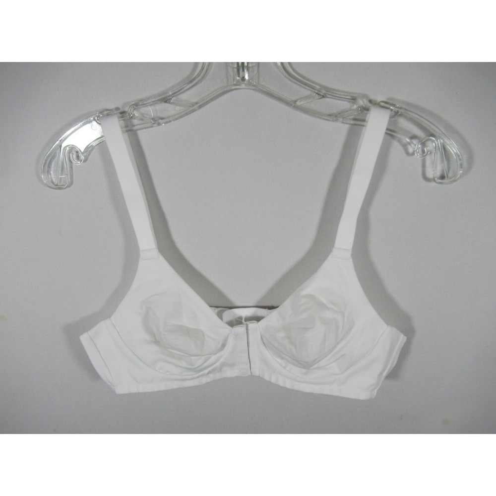 Classique Post Mastectomy Bra 36A White Wireless Breast Pocket Front/Back Close